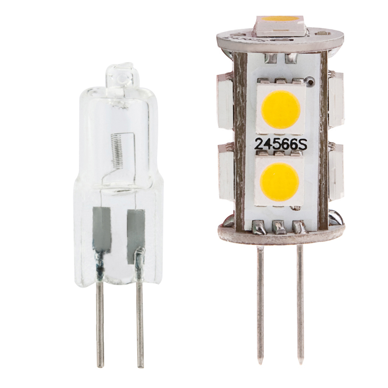 AC10-18V/DC10-30V, Back-Pin Tower T3 JC G4 LED Bulb, 1.8 Watts, 10-15W Equivalent, 5-Pack AC10-18V/DC10-30V, Back-Pin Tower T3 JC G4 LED Bulb, 1.8 Watts, 10-15W Equivalent, 5-Pack